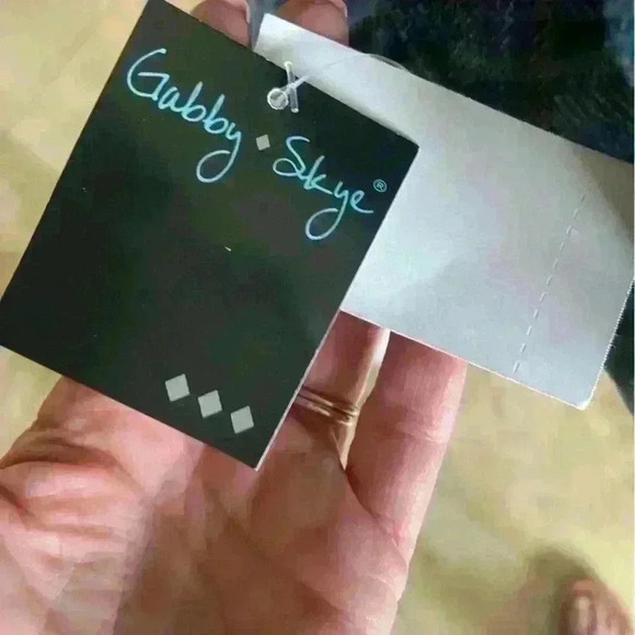 Gabby Skye Shift Dress Navy Size 6 Violet Plaid Ruffle Sleeves Cozy Fall Career - Picture 14 of 16